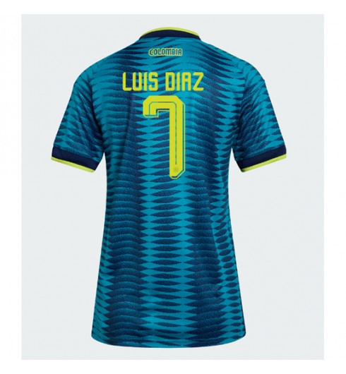 Kolumbie Luis Diaz #7 Venkovní Dres pro Dámské MS 2026 Krátký Rukáv Kolumbie Luis Diaz #7 Venkovní Dres pro Dámské MS 2026 Krátký Rukáv